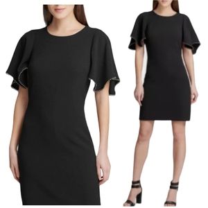 DKNY‎ WMS Black Embellished Mini Dress Size 2 NWT